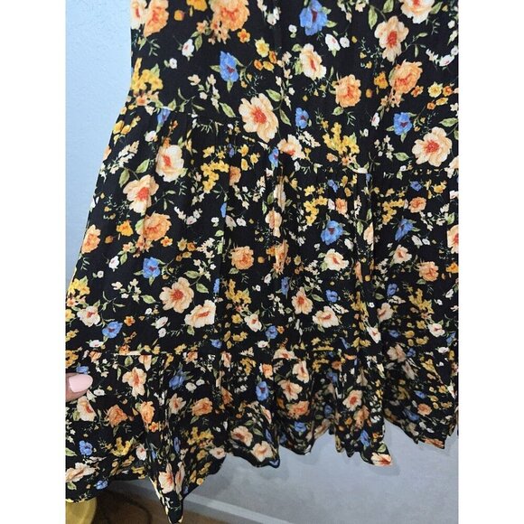 Forever 21 Floral Dress Fit & Flare Mini Size Large Lined Ditsy Floral Summer 1B - Picture 4 of 12